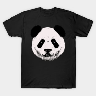 Panda Head with white fur and smiling face T-Shirt